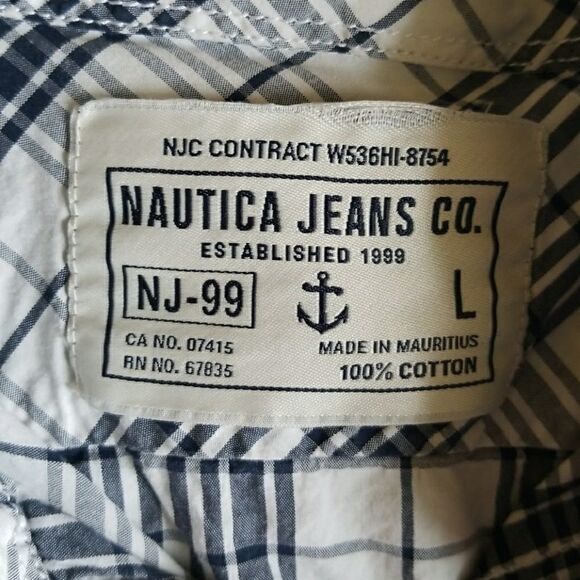 Nautica button down shirt plaid Mens large - Picture 2 of 4